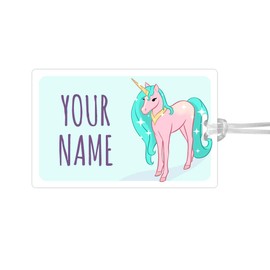Kids Labels Durable Large Luggage & Bag Tag Unicorn Design