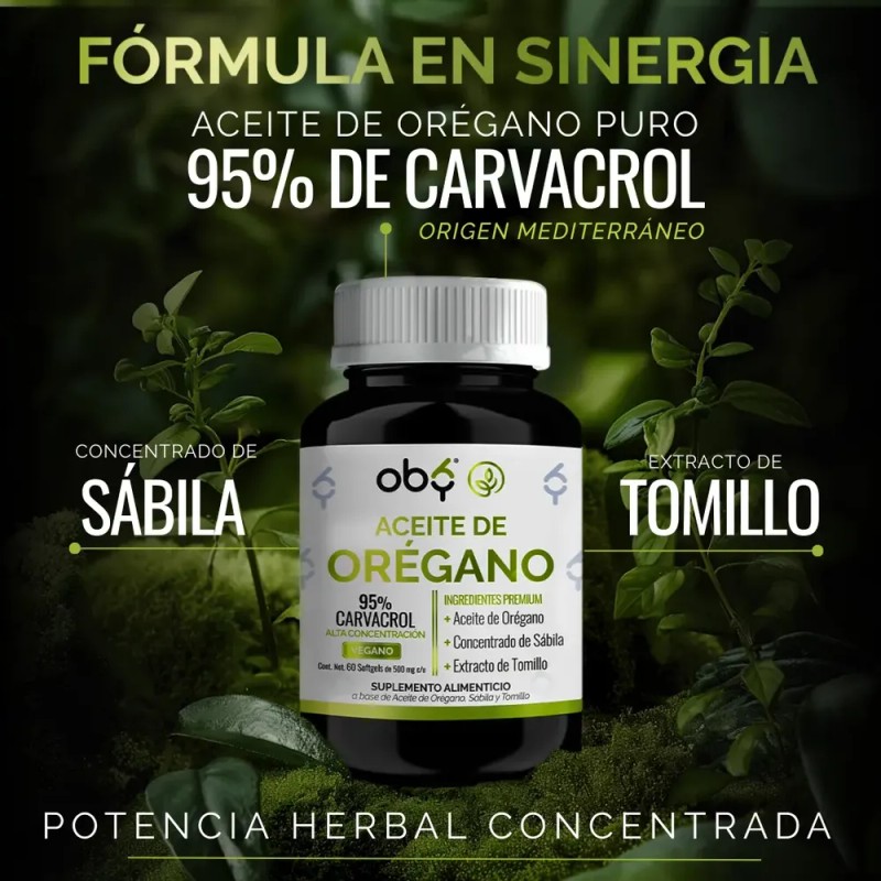 Oby - Aceite De Oregano 95% Carvacrol Con Sábila Y
