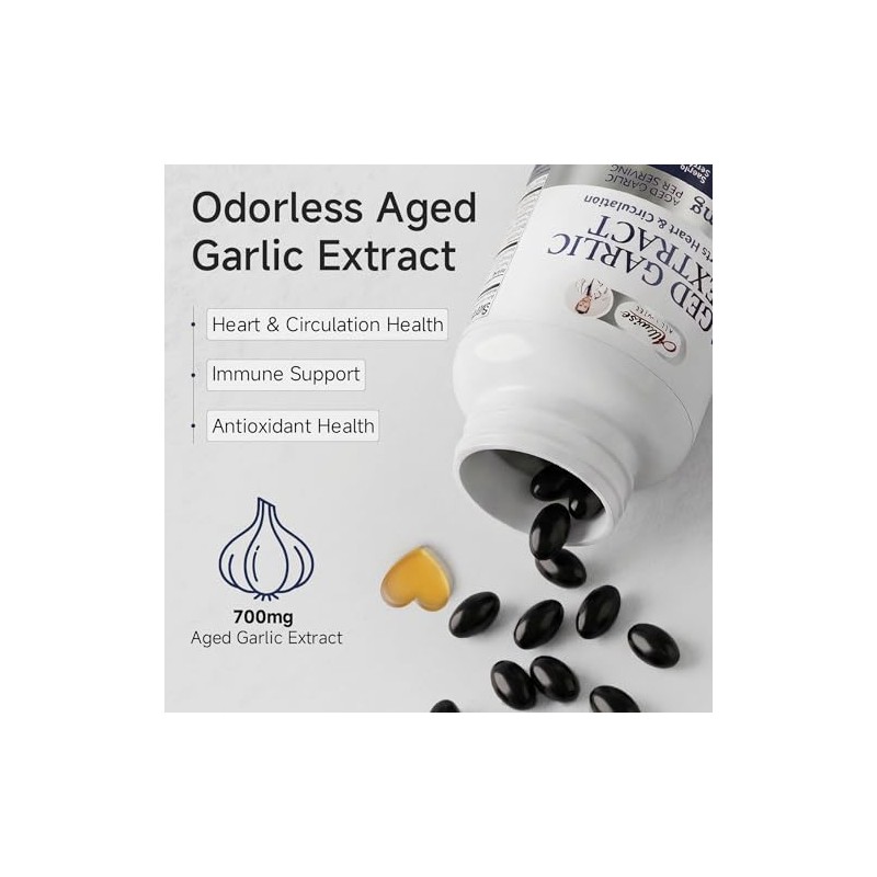 Alliwise Aged Black Garlic Extract 700mg with Vitamin D3 &