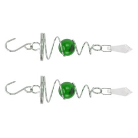 Wind Chimes, 2Pcs Gazing Ball Spiral Tail Wind Spinner Stabilizer Stainless Steel Spiral Wind Chimes for Outside (Green)