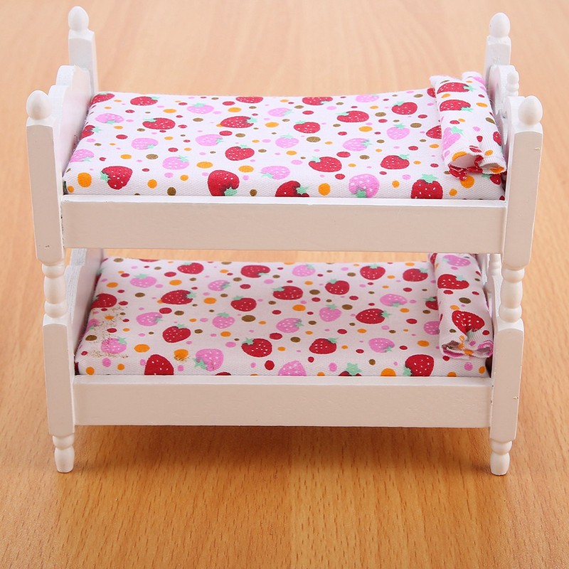 1:12 Doll House Mini Furniture Children Bedroom Model Bunk Bed