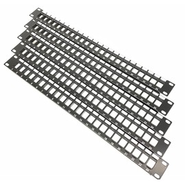 Metamas Lab - 5 Pack Rackmount or Wall Mount 24 Port UTP Keystone Patch Panel (Unshielded Blank Patch Panel for Keystone Jacks UTP Keystone Panel) - Black