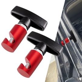 Crynod Pack-2 Car Hood Prop Rod, Durable Anti-Slip Vehicle Engine Hood Support Rod Retainer, Aluminum Alloy Engine Hood Pillar Fixing Tool, Universal Automotive Lifting Rod Anti-Pinch Device (Red)