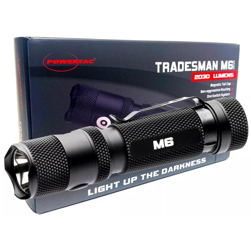 Powertac TRADESMAN M6-GEN EDC Tactical LED Flashlight - 2,030 Lumen