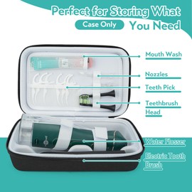 SMYV Water Flosser Travel Case, Portable Oral Irrigator Organizer, Sturdy Carrying Storage Holder for Flosser, Electric Toothbrush, Toothpaste and Irrigator Accessories (Case Only) - Black