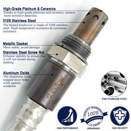 HiSport Sensor de oxígeno 234-9091 - Sensor de O2 con calefacción ascendente para 250-54038, sensor de relación de combustible de aire de 4 cables, 1 parte delantera trasera, compatible con Honda Civic CRV Crosstour 2013-15 Acura ILX