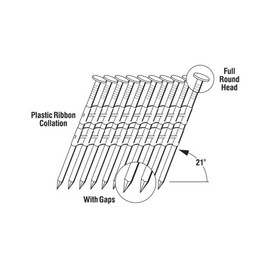 Grip-Rite GR024 Round Head 3-1/4-Inch-by-.131-Inch-by-21-Degree Plastic Collated Vinyl Coated Framing Nail (4,000 per Box)