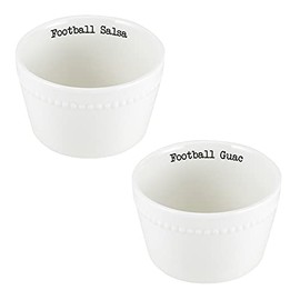 47th & Main Football Themed Ceramic Serveware, Salsa & Guacamole Bowls