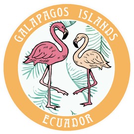 Blue Heron Two Flamingos Galapagos Islands Ecuador Car Truck Window Bumper Sticker Decal - Gold