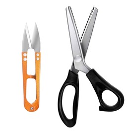 HAALII Shears Comfort Grips Crafts Zig Zag Cut Sewing Scissors, Professional Handheld Dressmaking, Pinking Shears, Zig Zag Craft Scissors Decorative Edge, Pinking Shears for Fabric Cutting