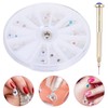 FOMIYES 72pcs Nail Art Charms Nail Piercing Tool Set Dangle
