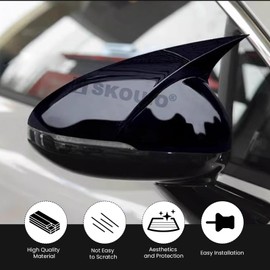 Compatible with KIA K5 Side Mirror Cover Caps 2021-2025, LH & RH Ox Horn Door Side Mirror Cover Trims Exterior Decoration Accessories (Glossy Black) With Turn Signal