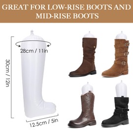 kilofly 12“ Inflatable Boot Shapers [Set of 6 Pairs] - Universal, White