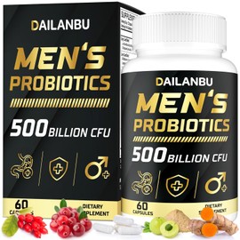 Probiotics for Men 500 Billion CFU, 16 IN 1 Advanced Mens Probiotics for Digestive Health, lmmune & Metabolism, Prostate & Urinary, Gut Health - Men's Probiotic with Turmeric, Cranberry, Goji, 60 Caps