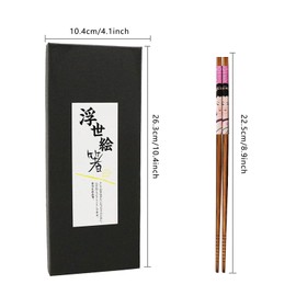 5 Pairs Chopsticks, Chinese Chopsticks Gift Det Chinese Tableware Set Bamboo Chopsticks Set Wooden Reusable Chopsticks Japanese Chopsticks with Case for Ramen Sushi Noodle Rice