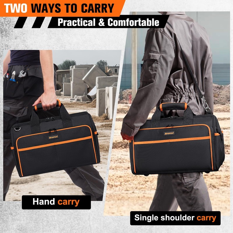 Heavy Duty Tool Bag 17.3-Inch, 26-Pocket Large Tool Bags for