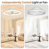 Mcestna Ceiling Fans with Lights and Remote White 16 inch