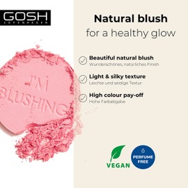 GOSH I'm Blushing Blusher Powder I Powder Blush for Embossed Cheeks I Light, Silky Formula I Matte Powder for Natural Makeup Looks I Suitable for All Skin Types I 100% Vegan I 002 Amour