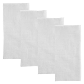 Karma, Slubbed Cloth Cotton Dinner Napkins Set of Four, 18" L x 18" W Washable Cloth Napkins, White