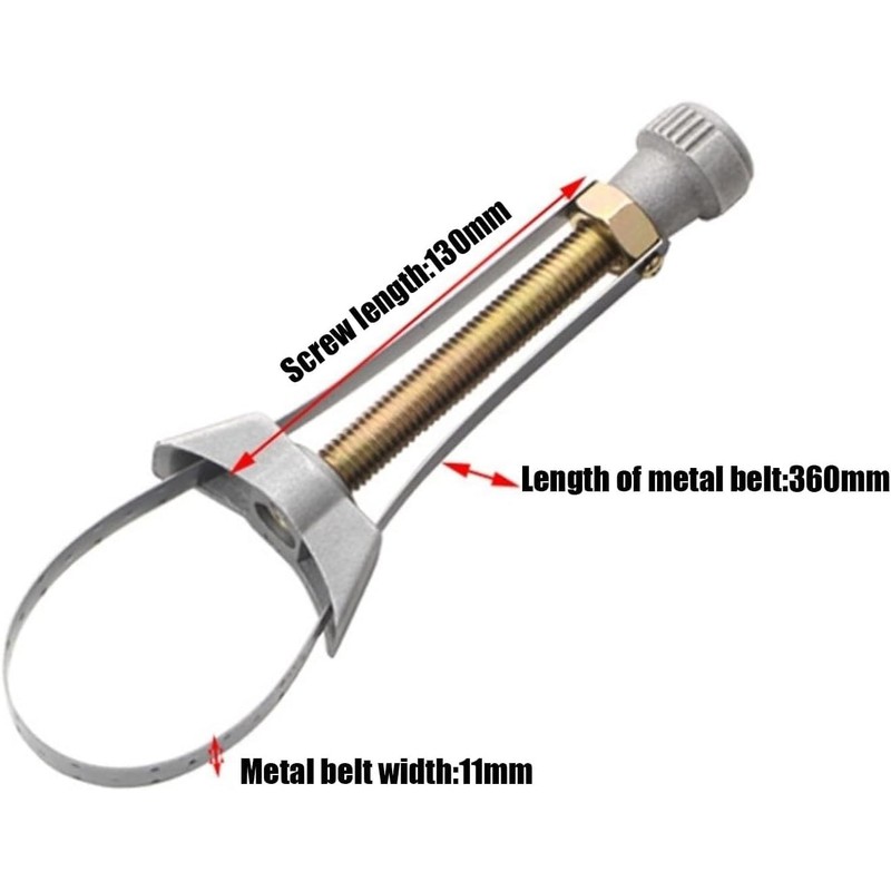 Adjustable Oil Filter Wrench - OilFilter Removal Tool with Non-Slip