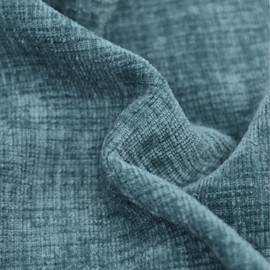 CaliTime Throw Pillow Covers Decorative 18 X 18 Inches Pack of 2 Cotton Thread Stitching Edges Solid Dyed Soft Chenille Cushion Cases for Couch Sofa Bed Living Room Farmhouse Smoke Blue