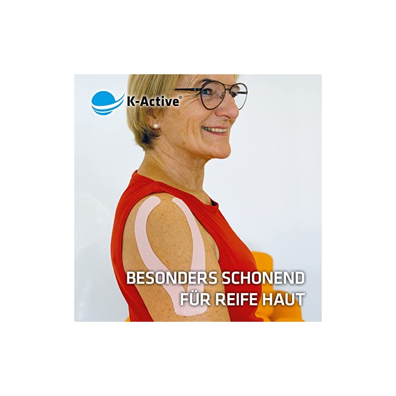 K-Active Gentle Kinesiology Tape, Extra Skin-Friendly, For Sensitive Skin &