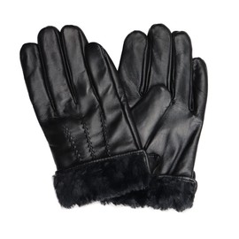 Exude Elegance With PU Mens Rabbit Fur Lined Sheepskin Gloves - Perfect for Camping and Driving (L)