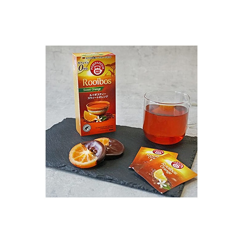 Pompador Rooibos Sweet Orange Herbal Tea, Set of 12, 10
