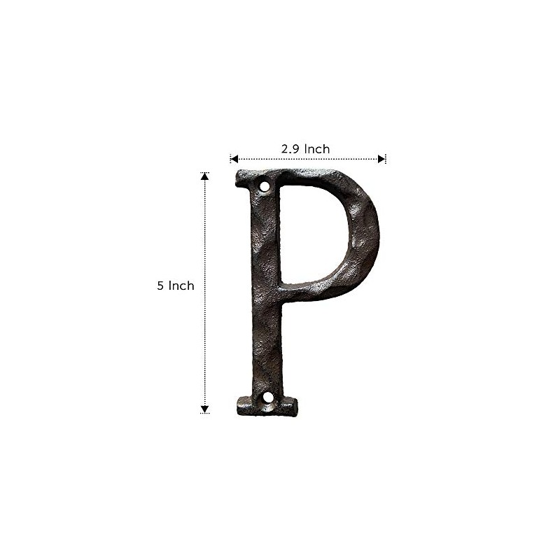 5 Inch House Letters, Rustic Cast Iron Metal Home Address