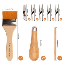 2 Lino Cutting Tools, Linoleum Cutter Wood Handle Kit