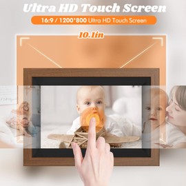 WiFi Digital Photo Frame:10.1 "FHD Digital Picture Frame with 1280x800 IPS LCD Touch Screen-Share Photos from Anywhere Via App or Email-Smart Picture Frame-Wall Mountable-Auto-Rotate-16GB Storage