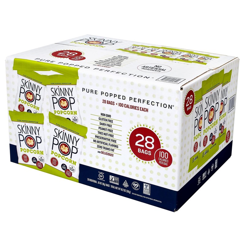 Skinny Pop SKP00462 Popcorn, Original, 0.65 Oz., 28/Carton