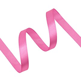 Kryvus Hot Pink Satin Ribbon, 10mm x 22M Single Face Hot Pink Ribbon, Solid Color Satin Ribbon Perfect for Gift Wrapping, Crafts, Bow Making, Sewing and Wedding Decorations