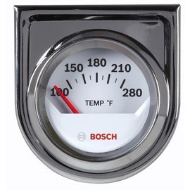 Bosch SP0F000040 Style Line 2" Electrical Water/Oil Temperature Gauge (White Dial Face, Chrome Bezel)
