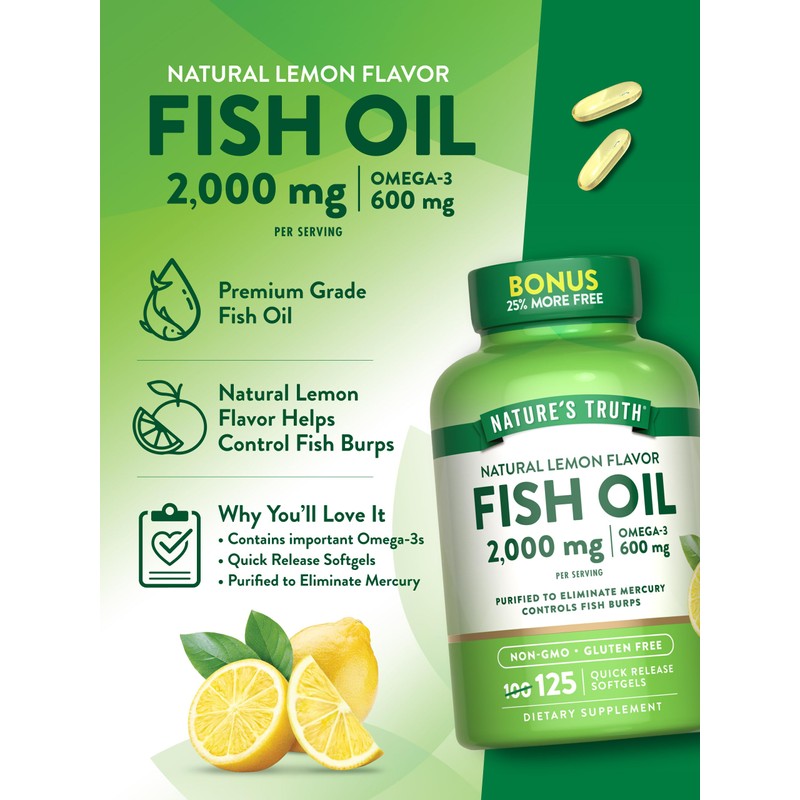 Nature's Truth Omega 3 Fish Oil 2000 mg | 125