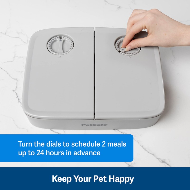 PetSafe 2 Meal Automatic Feeder, Built-in Timers, BPA Free Food