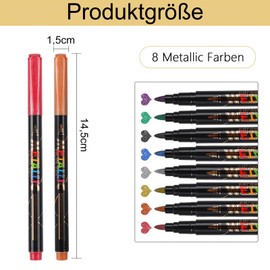 Canollo Pack of 8 Tattoo Pens, Glitter Tattoo Children's Tattoo Pens Set, Temporary Tattoo Markers for Adults and Children, Body Painting, Tattoo Pens, Waterproof