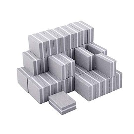 Juego de 20 miniesponjas de doble cara para pulir uñas (gris)