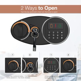 <1.6 cu.ft.> Goldenkey Digital Safe with Electronic Keypad, Document Safe Box with Removable Shelf, Personal Safes Perfect for Guns, Laptop, Valuables in Office or Hotel, 11.81"D x 14.96"W x 11.81"H