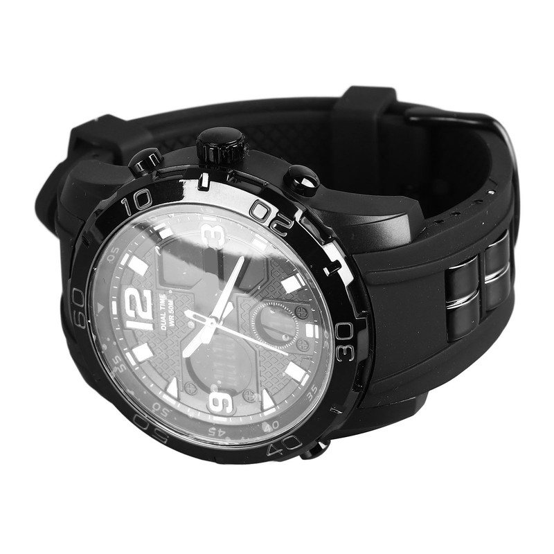 Men Digital Sports Watch Dual Dial Dual Time Display 50m
