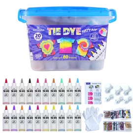 WINSONS Tie Dye Kit, 20 Colours Non Toxic Permanent Fabric Dye Art Set for Kids Women for Homemade Party Creative Group Activities DIY Gift