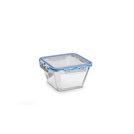 Curver Glass Airtight Food Storage Container - 860ml Capacity with Clip Lock - Easy Storage & Keeps Food Fresh - Freezer & Oven Safe, P508542