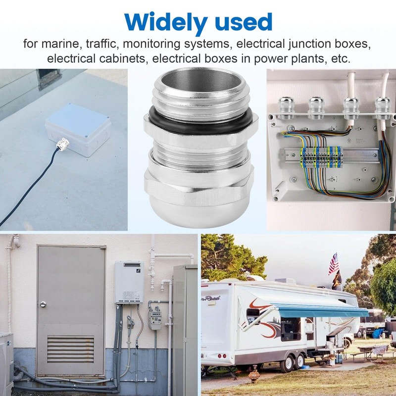 4 Pcs 1/4" NPT Nickel-Plated Copper Waterproof Cable Gland, IP68