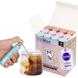 Coffee to the Moo Nitro Cold Brew Coffee Concentrate - Mix Pack (KETO, Collagen & Mushroom Coffee) | Instant Iced or Hot | Pocket/Purse Sized, Travel & Gifts Friendly | Makes 12 Cups