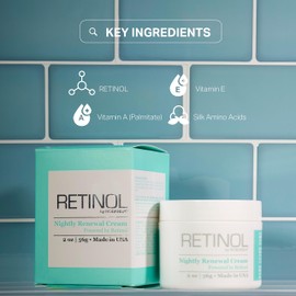 Robanda Retinol Nightly Renewal Cream │ All in One Age Repairing Night Cream Targets Wrinkles and Fine Lines