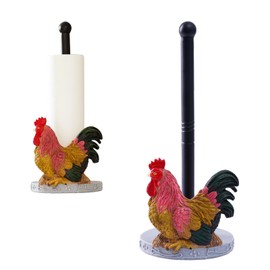 Tiejiajiang Rooster Kitchen Paper Towel Holder - Kitchen Decor Accessories for Home - Resin Farmhouse Towel Stand for Countertops - Gifts for Rooster Lovers