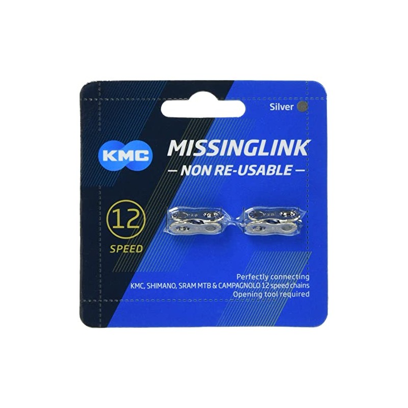 KMC-CL552-SV2 Bicycle Chain, Missing Link for 12 Speeds, Silver (2P