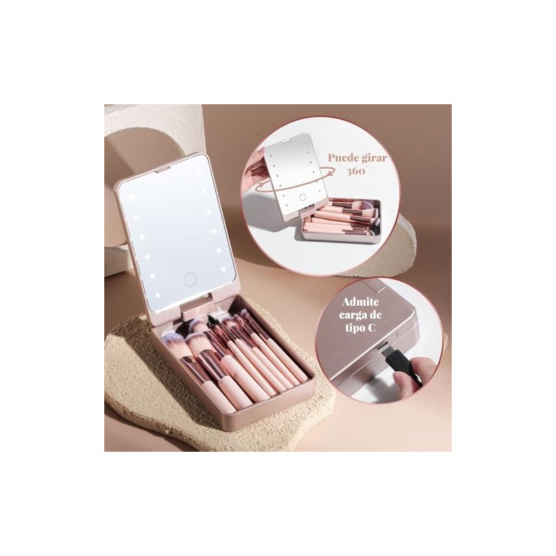 Set de viaje de brochas de maquillaje 14 brochas de