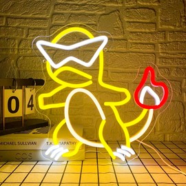Bulbasaur Neon Signs for Wall Decor, USB Powered for Bedroom Bar Store Birthday Party Man Cave Christmas Supply Gifts Lighting Home Outdoorfun:_Charmander