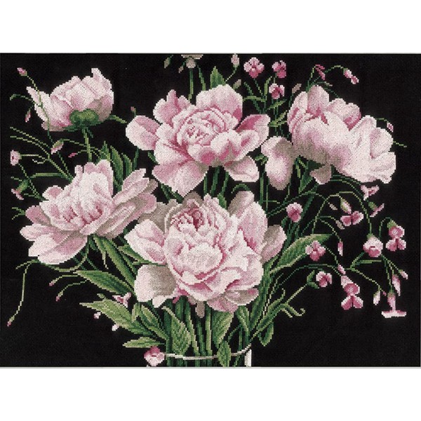 Lanarte Counted Cross Stitch Kit: Pink Roses (Aida,W), NA, 46 x 37cm